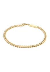 Kuzzoi - Armband Basic  Panzerkette Massiv Piece, 21cm, Gold
