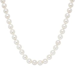 Lulu & Jane Perlen-Kette Muschelkernperle in Weiß Ketten 1 ct Damen