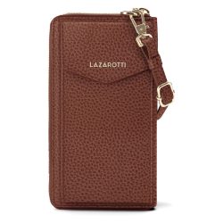 Lazarotti Bologna Leather Zip-Around Geldbörse Handytasche Leder 19 cm Portemonnaies 1 ct Braun Damen