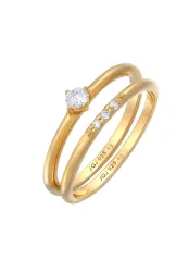 Elli Zirkonia Solitär Trend Set 925 Silber Ringe 1 ct Damen