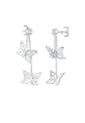 Elli - Ohrringe Schmetterling Natur Kristalle, One Size, Weiss