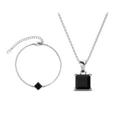 MYC-Paris Einfaches quadratisches Calle-Set Schmuck-Set 1 ct Damen