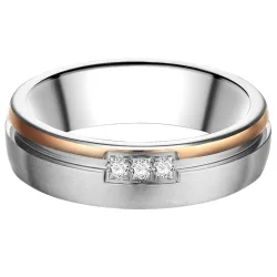 Trilani Ring aus Edelstahl in silber/roségold mit Zirkonia Ringe 1 ct Damen