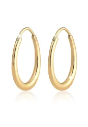 Elli Creole Hänger Geo Basic Trend Oval Cool 925 Silber Ohrringe 1 ct Damen