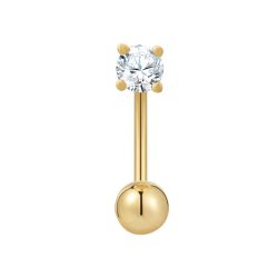 Glanzstücke München Ohrstecker aus Sterling Silber in Gelbgold mit Zirkonia Ohrringe 1 ct Damen