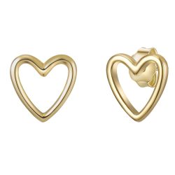 Lulu & Jane Ohrstecker Herz aus Messing in Gelbgold Ohrringe 1 ct Damen