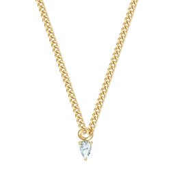 Glanzstücke München Halskette aus Sterling Silber in gelbgold mit Zirkonia Ketten 1 ct Damen