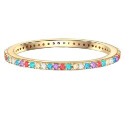 Lulu & Jane Ring aus Messing in Gelbgold mit Zirkonia Ringe 1 ct Damen