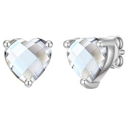 Rafaela Donata Ohrstecker Herz aus Sterling Silber in Silber mit Zirkonia Ohrringe 1 ct Damen
