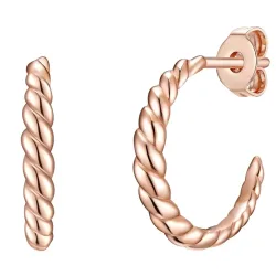 Glanzstücke München Creolen Sterling Silber in Roségold Ohrringe 1 ct Damen