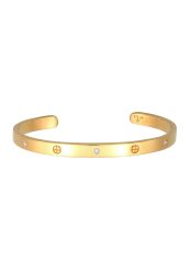 Elli PREMIUM Geo Bangle Kreuz Minimal Zirkonia 925 Silber Armbänder & Armreife 1 ct Damen