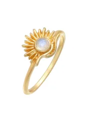 Elli - Ring Mondstein Sonne Astro Boho Style, 52mm, Gold