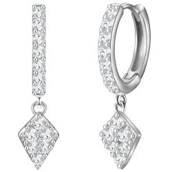 Glanzstücke München Creolen Raute Sterling Silber Zirkonia in Silber Ohrringe 1 ct Damen