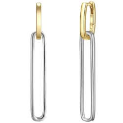 Glanzstücke München Creolen Sterling Silber in Silber/Gelbgold Ohrringe 1 ct Damen