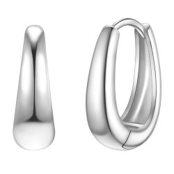 Glanzstücke München Creolen aus Sterling Silber in silber Ohrringe 1 ct Damen