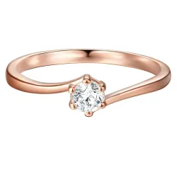 Trilani Ring aus Sterling Silber in roségold mit Zirkonia Ringe 1 ct Weiss Damen