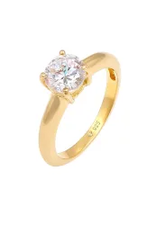 Elli - Ring Solitär Klassisch Mit Zirkonia, 58mm, Gold