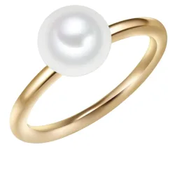 Valero Pearls Ring aus Sterling Silber in gelbgold mit Süßwasser-Zuchtperle Ringe 1 ct Damen