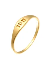Elli Siegelring Zahl 11:11 925 Sterling Silber Ringe 1 ct Damen