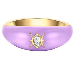 Glanzstücke München Ring Sternzeichen Fische aus Sterling Silber in Gelbgold mit Zirkonia Ringe 1 ct Damen