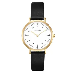 EASTSIDE Quarzuhr Rosehill in Gelbgold Echtleder in Schwarz Uhren 1 ct Damen