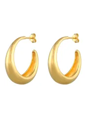 Elli Creolen Hänger Chunky Hoops Basic Cool 925 Silber Ohrringe 1 ct Damen