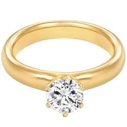 Trilani Ring aus Sterling Silber in gelbgold mit Zirkonia Ringe 1 ct Damen