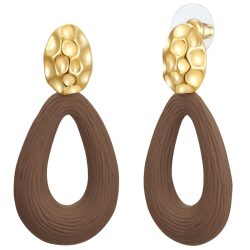 Lulu & Jane Ohrhänger aus Metall in Gelbgold Ohrringe 1 ct Damen