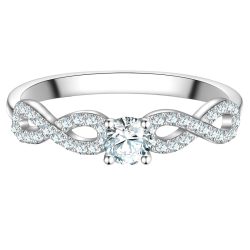 Trilani Ring Infinity aus Sterling Silber in silber mit Zirkonia Ringe 1 ct Damen