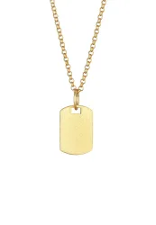 Kuzzoi - Halskette Marke Military Platte Brushed, 60 cm, Gold
