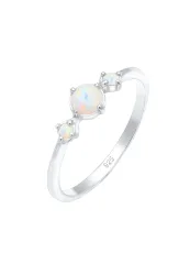 Elli Trend Bandring Trio Geo Vintage Opale 925 Silber Ringe 1 ct Damen