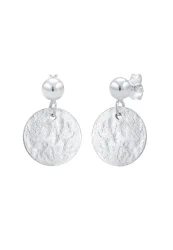 Elli Ohrhänger Plättchen Vintage Antique 925 Silber Ohrringe 1 ct Damen