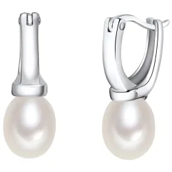 Valero Pearls Perlen-Ohrhänger Sterling Silber Süßwasser-Zuchtperle in Silber Ohrringe 1 ct Damen