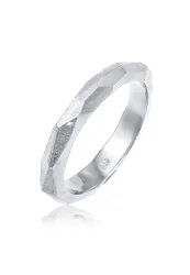 Elli PREMIUM Paarring Trauring Hochzeit Brushed 925 Silber Ringe 1 ct Damen