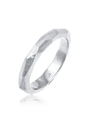 Elli PREMIUM Paarring Trauring Hochzeit Brushed 925 Silber Ringe 1 ct Damen