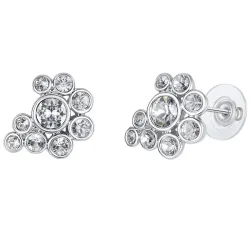 Lulu & Jane Ohrstecker Metall-Legierung verziert mit Kristallen von Swarovski® in Silber Ohrringe 1 ct Damen