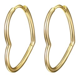 Lulu & Jane Creolen Herz aus Messing in Gelbgold Ohrringe 1 ct Damen