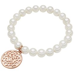 Lulu & Jane Perlen-Armband Karma Metall-Legierung Muschelkernperle in Roségold Armbänder & Armreife 1 ct Damen