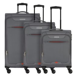 American Tourister Street Roll 4 Rollen Kofferset 3-teilig mit Dehnfalte Reisetaschen 1 ct Grau Herren