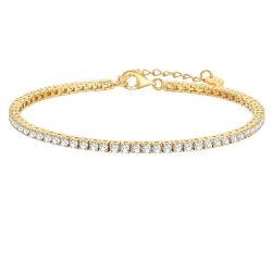 Glanzstücke München Armband aus Messing in Gelbgold mit Zirkonia Armbänder & Armreife 1 ct Damen