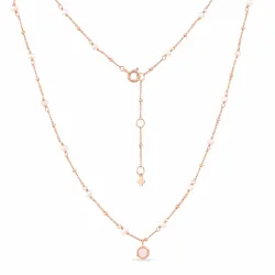 Maja Emulto Halskette - Perle Rosenquarz rosegold - MEN-3394-RQ-PW