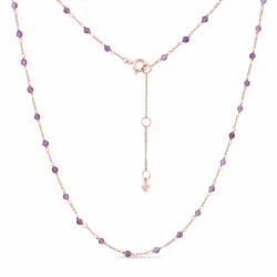 Maja Emulto Halskette - Amethyst facettiert 925 Silber vergoldet lila - MEN-4128-AB