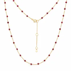 Maja Emulto Halskette - Garnet facettiert rot vergoldet - MEN-4128-G