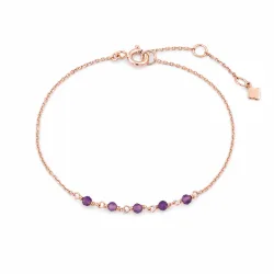 Maja Emulto Armband - Amethyst facettiert rosegold violett - MEB-1838-AB