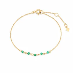 Maja Emulto Armband - grün Onyx facettiert 925 Silber vergoldet - MEB-1838-OG