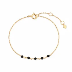 Maja Emulto Armband - Spinell facettiert schwarz 925 Silber vergoldet - MEB-1838-SLB