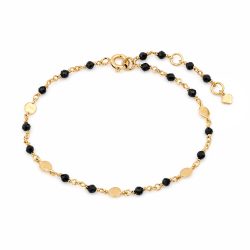 Maja Emulto Armband - Spinell facettiert schwarz vergoldet - MEB-2161-SLB
