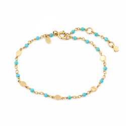 Maja Emulto Armband - Türkis facettiert vergoldet - MEB-2161-TQS