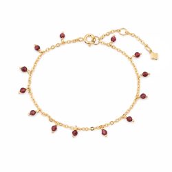 Maja Emulto Armband - Granat facettiert 925 Silber vergoldet rot - MEB-2183-G