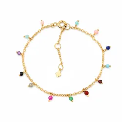 Maja Emulto Armband - bunt facettiert vergoldet - MEB-2183-MIX